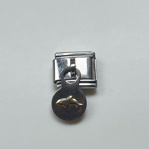 Dolphin - Italian dangle link charm for modular bracelet